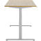 Schreibtisch, elektrisch höhenverstellbar, T-Fuß, B 1800 x T 800 x H 615-1275 mm, Eiche/weißalu