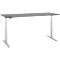Schreibtisch, elektrisch höhenverstellbar, T-Fuß, B 1800 x T 800 x H 615-1275 mm, graphit/weißalu