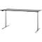 Schreibtisch, elektrisch höhenverstellbar, T-Fuß, B 1800 x T 800 x H 615-1275 mm, graphit/weißalu
