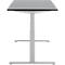 Schreibtisch, elektrisch höhenverstellbar, T-Fuß, B 1800 x T 800 x H 615-1275 mm, graphit/weißalu