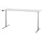 Schreibtisch, elektrisch höhenverstellbar, T-Fuß, B 1800 x T 800 x H 615-1275 mm, lichtgrau/weißalu