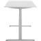 Schreibtisch, elektrisch höhenverstellbar, T-Fuß, B 1800 x T 800 x H 615-1275 mm, lichtgrau/weißalu