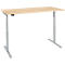 Schreibtisch, elektrisch höhenverstellbar, T-Fuß, B 1800 x T 800 x H 620-1270 mm, Ahorn/weißaluminium + Memoryschalter