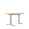 Schreibtisch ERGO DRIVE ED 470, elektrisch höhenverstellbar, Rechteck, T-Fuß, B 1200 x T 800 x H 692-1147 mm, Buche/weißaluminium RAL 9006