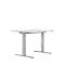 Schreibtisch ERGO DRIVE ED 470, elektrisch höhenverstellbar, Rechteck, T-Fuss, B 1200 x T 800 x H 692-1147 mm, lichtgrau/weissaluminium RAL 9006 