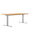Schreibtisch ERGO DRIVE ED 470, elektrisch höhenverstellbar, Rechteck, T-Fuss, B 1800 x T 800 x H 692-1147 mm, Buche/weissaluminium RAL 9006 