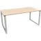Schreibtisch, höheneinstellbar, Rechteckform, Bügelfuß, Breite 1600 mm, Ahorn-Dekor