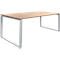 Schreibtisch, höheneinstellbar, Rechteckform, Bügelfuß, Breite 1800 mm, Kirsche-Romana