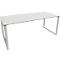 Schreibtisch, höheneinstellbar, Rechteckform, Bügelfuß, Breite 1800 mm, lichtgrau