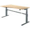 Schreibtisch Komfort, elektrisch höhenverstellbar, Freiform, Ansatz links, C-Fuß, B 1800 x T 1000,00/800 x H 655-1305 mm, Ahorn-Dekor/anthrazit