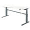 Schreibtisch Komfort, elektrisch höhenverstellbar, Freiform, Ansatz links, C-Fuß, B 1800 x T 1000,00/800 x H 655-1305 mm, weiß/anthrazit