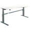 Schreibtisch Komfort, elektrisch höhenverstellbar, Freiform, Ansatz rechts, C-Fuß, B 1800 x T 1000,00/800 x H 655-1305 mm, weiß/anthrazit