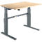 Schreibtisch Komfort, elektrisch höhenverstellbar, Rechteck, C-Fuß, B 1200 x T 800 x H 655-1305 mm, Ahorn/anthrazit