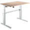 Schreibtisch Komfort, elektrisch höhenverstellbar, Rechteck, C-Fuß, B 1200 x T 800 x H 655-1305 mm, Eiche/weißaluminium RAL 9006