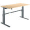 Schreibtisch Komfort, elektrisch höhenverstellbar, Rechteck, C-Fuß, B 1600 x T 800 x H 655-1305 mm, Ahorn/anthrazit