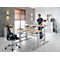 Schreibtisch Komfort, elektrisch höhenverstellbar, Rechteck, C-Fuß, B 1600 x T 800 x H 655-1305 mm, Ahorn/weißaluminium RAL 9006