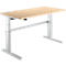 Schreibtisch Komfort, elektrisch höhenverstellbar, Rechteck, C-Fuß, B 1600 x T 800 x H 655-1305 mm, Ahorn/weißaluminium RAL 9006
