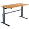 Schreibtisch Komfort, elektrisch höhenverstellbar, Rechteck, C-Fuß, B 1600 x T 800 x H 655-1305 mm, Buche-Dekor/anthrazit