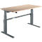 Schreibtisch Komfort, elektrisch höhenverstellbar, Rechteck, C-Fuß, B 1600 x T 800 x H 655-1305 mm, Eiche/anthrazit
