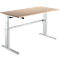 Schreibtisch Komfort, elektrisch höhenverstellbar, Rechteck, C-Fuß, B 1600 x T 800 x H 655-1305 mm, Eiche/weißaluminium RAL 9006