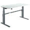 Schreibtisch Komfort, elektrisch höhenverstellbar, Rechteck, C-Fuß, B 1600 x T 800 x H 655-1305 mm, lichtgrau/anthrazit