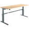 Schreibtisch Komfort, elektrisch höhenverstellbar, Rechteck, C-Fuß, B 1800 x T 800 x H 655-1305 mm, Ahorn/anthrazit