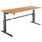 Schreibtisch Komfort, elektrisch höhenverstellbar, Rechteck, C-Fuß, B 1800 x T 800 x H 655-1305 mm, Buche-Dekor/anthrazit