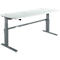 Schreibtisch Komfort, elektrisch höhenverstellbar, Rechteck, C-Fuß, B 1800 x T 800 x H 655-1305 mm, lichtgrau/anthrazit