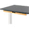Schreibtisch mit Bambus-Zubehörschublade & Kabelkanal aus Recyclingfilz, elektrisch höhenverstellbar, B 1300 x T 650 x H 605–1265 mm, graphit/weiss
