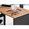 Schreibtisch mit Sideboard Boston, B 1450 x T 1460 x H 770 mm, Navarra Eiche/graphit