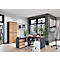 Schreibtisch mit Sideboard Boston, B 1450 x T 1460 x H 770 mm, Navarra Eiche/graphit
