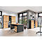 Schreibtisch mit Sideboard Boston, B 1450 x T 1460 x H 770 mm, Navarra Eiche/graphit