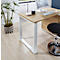 Schreibtisch mit Sideboard LIONI, Rechteck, Kufen, B 1200 x T 1170 x H 750 mm, Navarra Eiche Nachbildung/weiß
