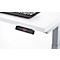 Schreibtisch Modena Flex, elektrisch höhenverstellbar, T-Fuß, B 1600 x T 800 x H 645-1290 mm, lichtgrau/weißaluminium + Memory-Bedienpanel, Monitorarm MX8-112
