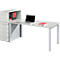 Schreibtisch MODENA FLEX, Rechteck, 4-Fuß Quadratrohr, B 1200 x T 800 x H 720-820 mm, lichtgrau/weißaluminium