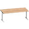 Schreibtisch MODENA FLEX, T-Fuß-Rechteckrohr, B 2000 x T 1000 mm, Kirsche Romana/weißalu