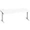 Schreibtisch MODENA FLEX, T-Fuß-Rechteckrohr, B 2000 x T 1000 mm, weiß/weißalu