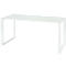 Schreibtisch MONTERIA, Rechteck, Glasauflage, Kufengestell, B 1600 x T 800 mm, weiß