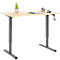 Schreibtisch Multiflex, manuell höhenverstellbar mit Kurbel, B 1200 x T 800 x H 700-1180 mm, Ahorn/anthrazit