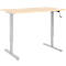 Schreibtisch Multiflex, manuell höhenverstellbar mit Kurbel, B 1200 x T 800 x H 700-1180 mm, Ahorn/weißalu