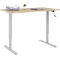 Schreibtisch Multiflex, manuell höhenverstellbar mit Kurbel, B 1200 x T 800 x H 700-1180 mm, Eiche/weißalu