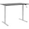 Schreibtisch Multiflex, manuell höhenverstellbar mit Kurbel, B 1200 x T 800 x H 700-1180 mm, graphit/weißalu