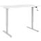 Schreibtisch Multiflex, manuell höhenverstellbar mit Kurbel, B 1200 x T 800 x H 700-1180 mm, weiß/weißalu