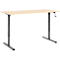 Schreibtisch Multiflex, manuell höhenverstellbar mit Kurbel, B 1600 x T 800 x H 700-1180 mm, Ahorn/anthrazit
