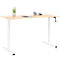 Schreibtisch Multiflex, manuell höhenverstellbar mit Kurbel, B 1600 x T 800 x H 700-1180 mm, Ahorn/weiß