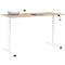 Schreibtisch Multiflex, manuell höhenverstellbar mit Kurbel, B 1600 x T 800 x H 700-1180 mm, Eiche/weiß