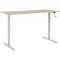 Schreibtisch Multiflex, manuell höhenverstellbar mit Kurbel, B 1600 x T 800 x H 700-1180 mm, Eiche/weißalu