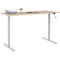 Schreibtisch Multiflex, manuell höhenverstellbar mit Kurbel, B 1600 x T 800 x H 700-1180 mm, Eiche/weißalu
