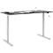 Schreibtisch Multiflex, manuell höhenverstellbar mit Kurbel, B 1600 x T 800 x H 700-1180 mm, graphit/weißalu