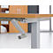 Schreibtisch Multiflex, manuell höhenverstellbar, Rechteck, T-Fuss, B 1200 x T 800 x H 728-1208 mm, Buche/weissaluminium 